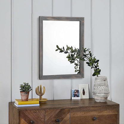 AAZZKANG Wooden Mirror Rectangle Rustic Mirrors for Wall Decorative for Bedroom Bathroom Living Room Entryway Hanging Home Decor