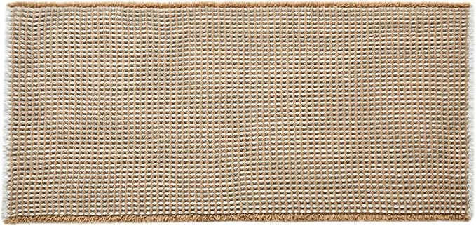TYUU Waffle Bath Mat, Boho Bathroom Rugs Non Slip, 48x24 Khaki & White | Super Absorbent Quick Dry Bath Rug, Non-Slip Backing, Soft Waffle Washable Farmhouse Bathroom Mats, Tub, Shower & Home Decor
