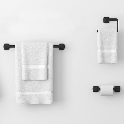 Pfister Vaneri 3-Piece Bathroom Hardware Set with Towel Bar, Towel Ring, and Toilet Paper Holder, Wall-Mounted, Matte Black Finish, BTBVRI3B