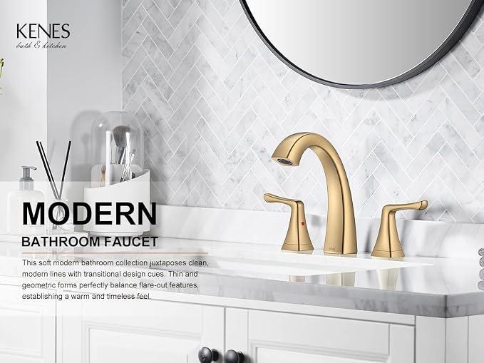 Champagne Bronze Bathroom Faucet 3 Hole, Widespread Bathroom Faucet | Bathroom Vanity Faucet with Pop Up Drain & Supply Lines, Lead-Free cUPC & NSF Certified, 8 Inch Faucet for Vanity RV Sink