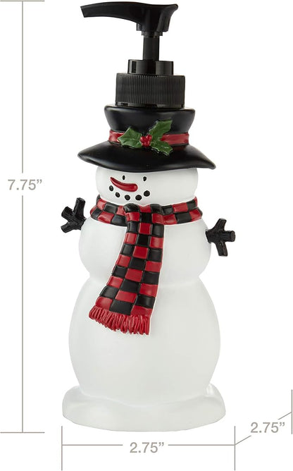 SKL Home Christmas Woodland Winter Snowman Soap/Lotion Dispenser, Multi | Can be used in the bathroom, kitchen, bar or any sink space.