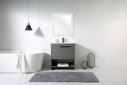 Phoenix 30 Inch Bathroom Vanity with Sink – Modern Design, Soft-Close Doors, Storage Drawers, Durable Build – Grey Vanity for Small Bathrooms (Full Assembly Required)