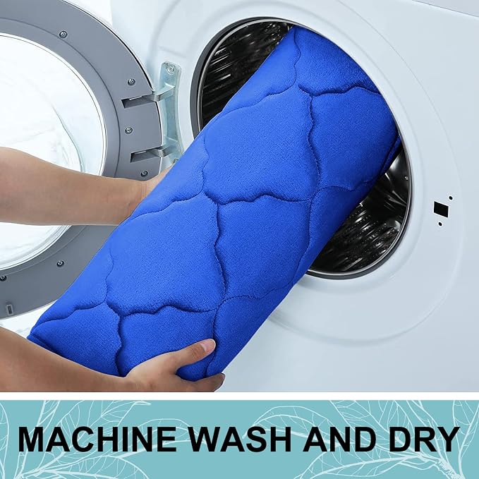 OLANLY Memory Foam Bath Mat Rug 30x20, Ultra Soft and Absorbent Bathroom Rugs, Non-Slip, Comfortable, Machine Washable Bath Carpet for Bathroom Floor, Tub Shower and Home Decor Accessories, Royal Blue