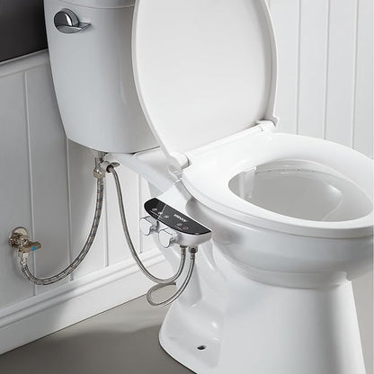 Bidet Attachment for Toilet Seat Non-Electric Bidet Hot and Cold Water Bidet Attachment Toilet Adjustable Water Temperature Posterior/Feminine Wash Dual Retractable Nozzle Self-Cleaning(TT18N)