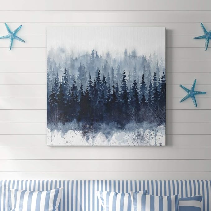 Renditions Gallery Indigo Forest Wall Art, Premium Gallery Wrapped Canvas Decor, Ready to Hang, 40 in H x 40 in W, Made in America Print, AZS-WC24-17802-R-4040-MK