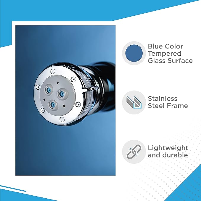 Blue Ocean 52" Stainless Steel SPS392H Shower Panel Tower System with Rainfall Shower Head and 8 Adjustable Massage Jets