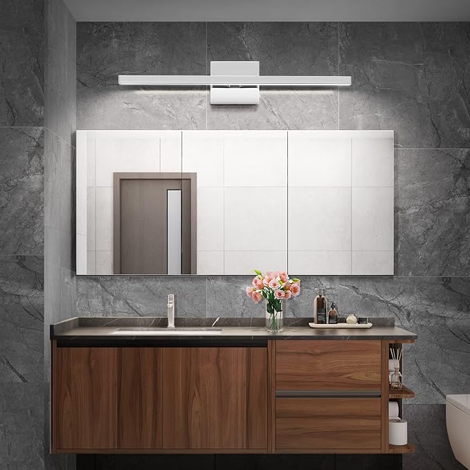 VOLISUN Modern Bathroom Vanity Light 23.6 inch, 14W Dimmable 5CCT Led Bathroom Light Fixture Over Mirror, Chrome Bar Wall Lights for Bathrooms Mirror Cabinets Bedroom-ETL Certificated