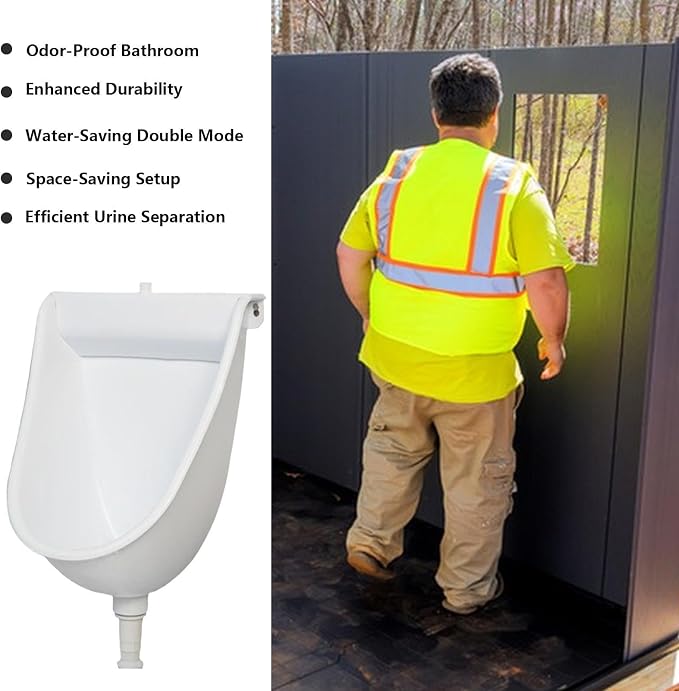 Wall Mount Toilet Wall Mounted Male Toilet with Flush | Male Urinals for Home Dorm Garden RV Apartment Dad Boyfriend Grandpa