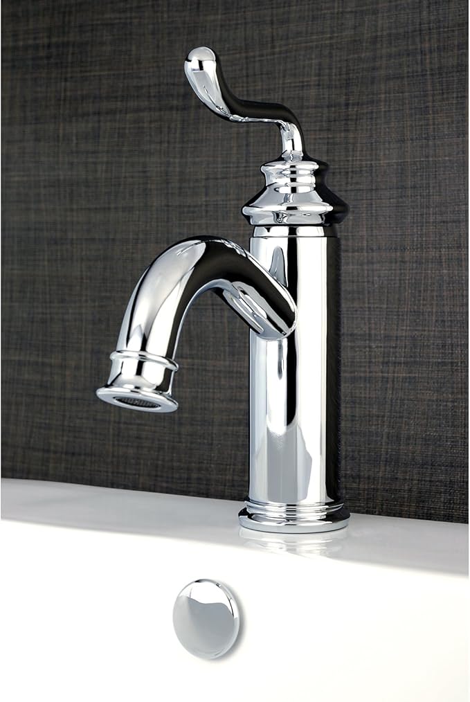 Fauceture LS5411RL Royale Single-Handle Bathroom Faucet with Push Pop-Up, Polished Chrome