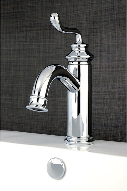 Fauceture LS5411RL Royale Single-Handle Bathroom Faucet with Push Pop-Up, Polished Chrome