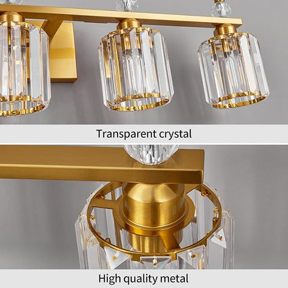 Bathroom Vanity Lights 6-Light Gold Modern Crystal Vanity Light Fixtures Over Mirror Crystal Bathroom Vanity Lighting Fixtures