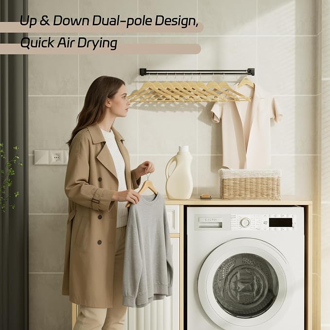Alise Double Towel Bar,32" Towel Rack for Bathroom Wall Mounted,Matte Black | SUS304 Stainless Steel Bathroom Towel Holder, Quick Drying Towel Hanger Towel Rod, Useable Length 30.8"