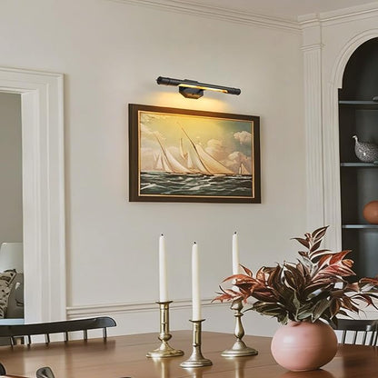 Black Vintage Picture Light Hardwired - 24 In Art Deco Lights Over Mirror Portrait Pictures Frame,Wall Sconce Lighting Fixture for Museum Bathroom Vanity Gallery Artwork Library Cuadros Painting Above