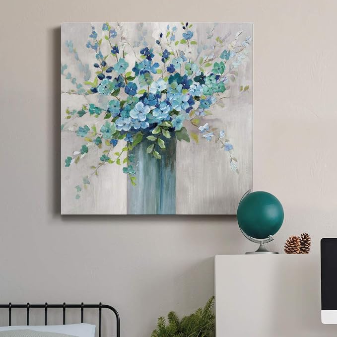 Renditions Gallery Sea Isle Wildflower Wall Art, Premium Gallery Wrapped Canvas Decor, Ready to Hang, 24 in H x 24 in W, Made in America Print (AZS-WC15-40077-R-2424-MK)