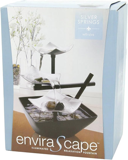 Homedics Tabletop Water Fountain, Home Décor Soothing Sound Machine - Automatic Pump, Deep Basin & Natural River Rocks. Indoor Zen Relaxation for Office, Living Room, or Bedroom, 8.25” Tall