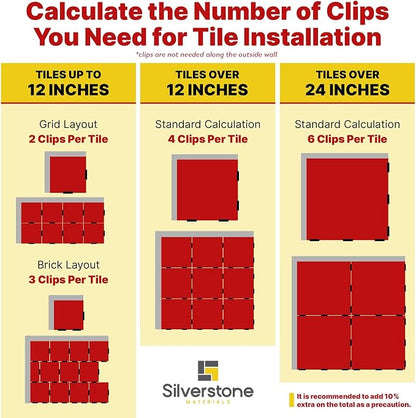 5000 Pcs Tile Leveling System Clips with 1/8" (3mm) Clips - Saves Time for Perfect Precise Installation of Ceramic Tiles - Get Professional Results for Your Shower, Bathroom, Backsplash
