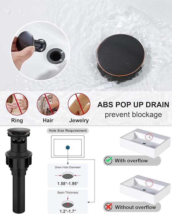 Midanya Bathroom Faucets 1 Hole, Single Handle Stainless Steel Bathroom Sink Faucet, Modern Vanity Faucets with Deck Plate,Water Supply Hoses and Pop Up Drain,Oil Rubbed Bronze
