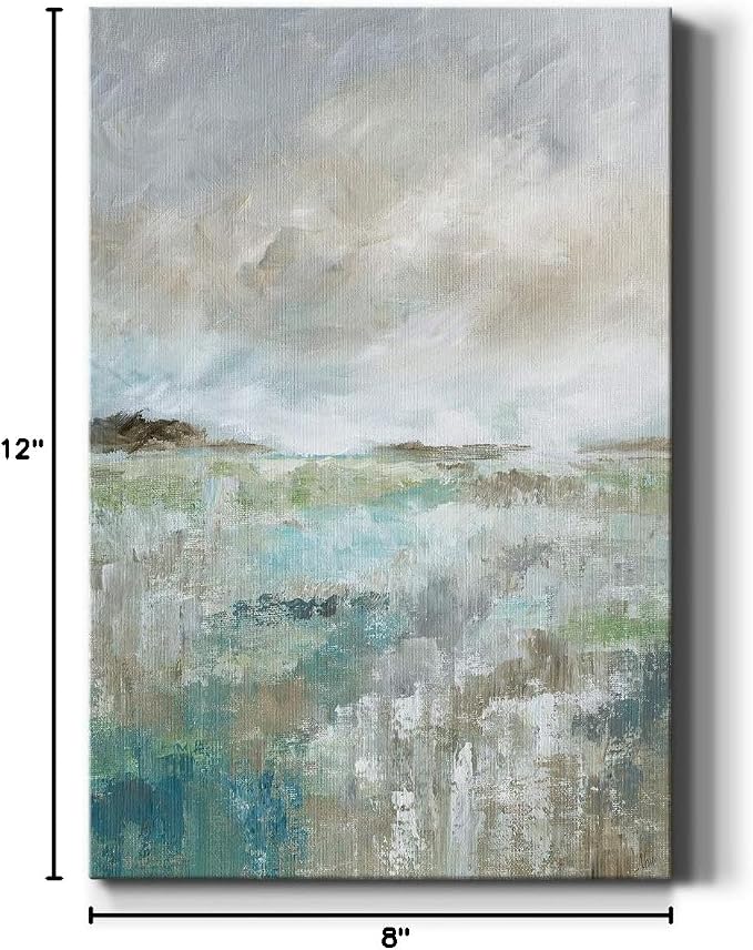 Renditions Gallery Canvas Nature Wall Art Home Paintings & Prints Rustic Cloudy Ocean Coastal Canvas Abstract Artwork Decorations for Bedroom Living Room Office Kitchen - 8"x12" LT02