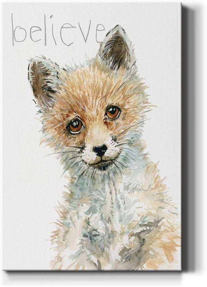 Renditions Gallery Animal Canvas Wall Art Paintings for Wall Decorations Brown Baby Fox Modern Abstract Wall Hanging Artwork Prints for Bedroom Living Room Office Kitchen - 24"x36" LT02