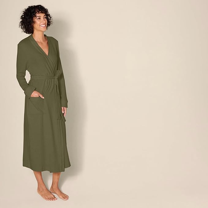 Amazon Essentials Women's Lightweight Waffle Full-Length Bath Robe (Available in Plus Size)