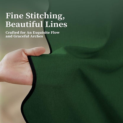 BTTN 72x78 Boho Scalloped Linen Textured Cloth Shower Curtain Set, Emerald | Long Size, 230GSM Waterproof Polyester, Heavy Duty Fabric, 12 Plastic Hooks, Elegant Modern Farmhouse Style, Machine Washable