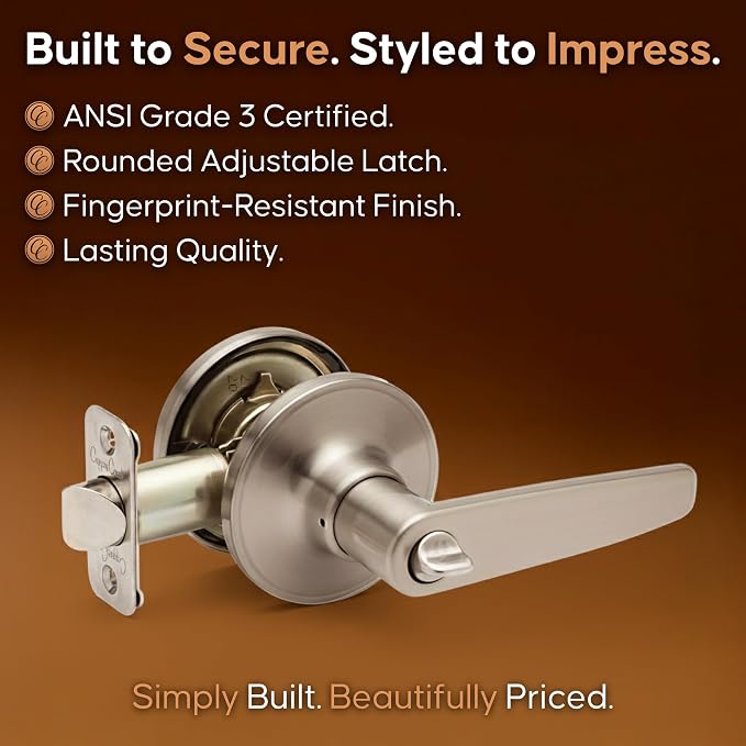 Copper Creek DL1230SS Daley Privacy Door Lever, Satin Stainless