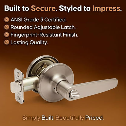 Copper Creek DL1230SS Daley Privacy Door Lever, Satin Stainless