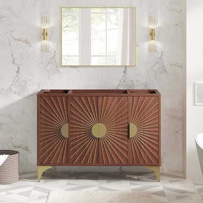 Modway Daylight Bathroom Vanity Cabinet Basin Not Included, 48" Single Sink Compatible, Walnut