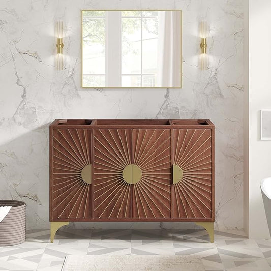 Modway Daylight Bathroom Vanity Cabinet Basin Not Included, 48" Single Sink Compatible, Walnut