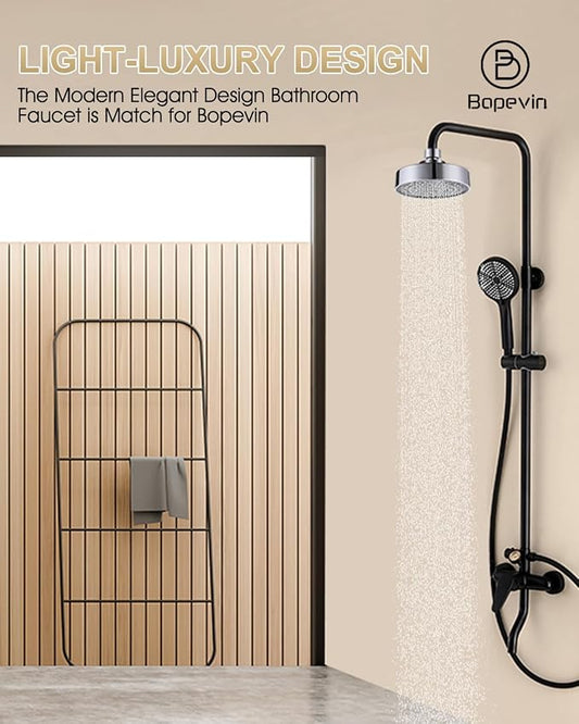 Bovepin 3 functions Rainfall Shower Head Replacement with 1.5 GMP Flow | G1/2" Universal Fitting, 360° Adjustable Brass Ball Joint, 1-Min Easy Install & Easy Clean, Chrome