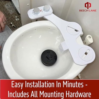 Beech Lane RV Bidet, Fits Most RV Toilets, Self Cleaning Adjustable Spray, Easy Install and Non-Electric, Prevents Toilet Paper Buildup in Black Tank, Included Metal Mounting Hardware and Hose