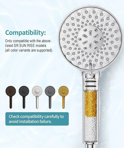 SR SUN RISE Shower Filter for Handheld Shower Head, NSF Certified 4 Pack Replacement Filters for Hard Water Remove Chlorine and Harmful Substances Only Fits SR SUN RISE Shower Head