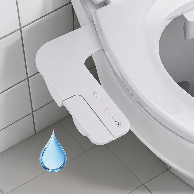 Bidet Attachment for Toilet, Non-Electric Dual Nozzle Bidet Sprayer with Adjustable Water Pressure, Cold Water Toilet Seat Attachment for Feminine and Personal Hygiene