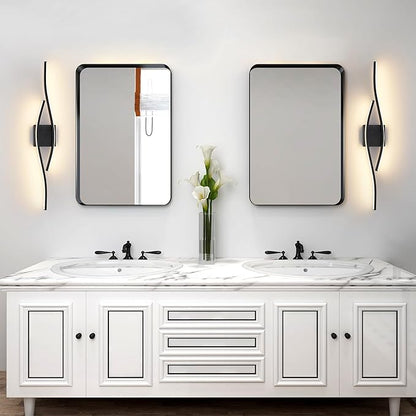 Joossnwell Bathroom Vanity Light Modern Bathroom Lighting Fixture Over Mirror 31.5 Inch Black Vanity Light Bar Dimmable 5CCT Vanity Lights Led Bath Wall Lamp