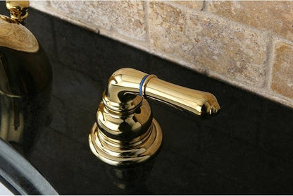 Kingston Brass KB952 Magellan II 4-Inch to 8-Inch Mini Widespread Lavatory Faucet with Metal lever handle, Polished Brass