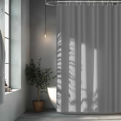 Seenus 72 x 84 inch Extra Long Waterproof Fabric Shower Curtain Liner, Light Grey Cloth Shower Liner with 3 Large Magnets, Tall Bathroom Shower Curtain Lightweight Machine Washable