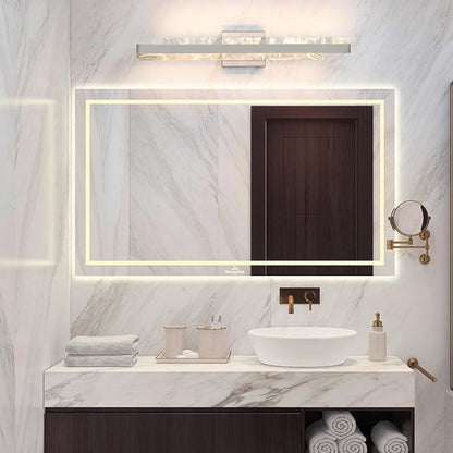 Modern Bathroom Vanity Light: Brushed Nickel 27 inch 28W Dimmable LED Bath Bar Light Fixtures Over Mirror - Wall Sconce Picture Lights for Powder Room Bedroom 3000k