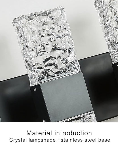 Black Bathroom Light Fixtures Crystal Bathroom Vanity Light 3 Light Over Mirror Modern LED Wall Light for Bathroom，6000K Cool Light，30 Watts