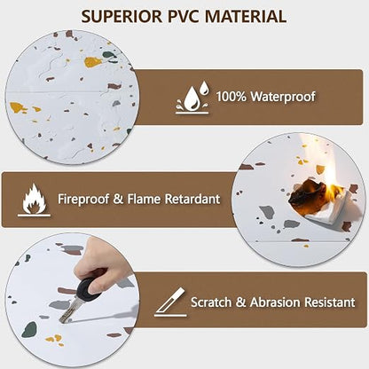 Peel and Stick Floor Tile, 10-Pack 12" x 12" Vinyl Flooring, Waterproof Self-Adhesive Luxury Vinyl Tiles, Easy DIY for Bathroom, Kitchen, Dinning Room, RV, Cover 10 Sq. Mosaic