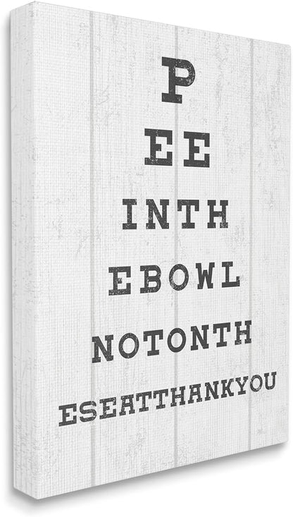 Bathroom Humor Eye Chart Sassy, 30 x 40 Inch Canvas Wall Art | Stupell Industries · By Lil' Rue · Ready to hang · Fun gift for bath and laundry spaces · Made in USA