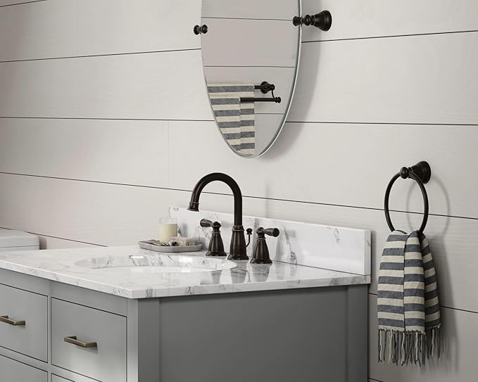 Moen WS84924BRB Banbury Two-Handle High Arc Bathroom Faucet, Mediterranean Bronze