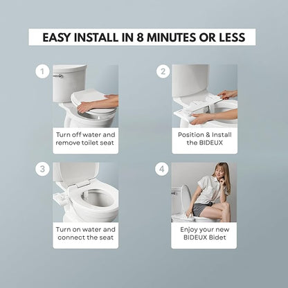 Core 1.0 -Ultra-Slim Non-Electric Bidet Attachment for Toilet – Dual Nozzle, Adjustable Water Pressure, Easy DIY Installation, Self-Cleaning Sprayer, Eco-Friendly Design (White)
