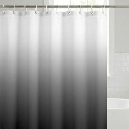 Americanflat 71x74 Grey Ombre Shower Curtain - Water-Resistant Long Shower Curtain with Durable Metal Grommets and 12 Hooks - 100% Polyester