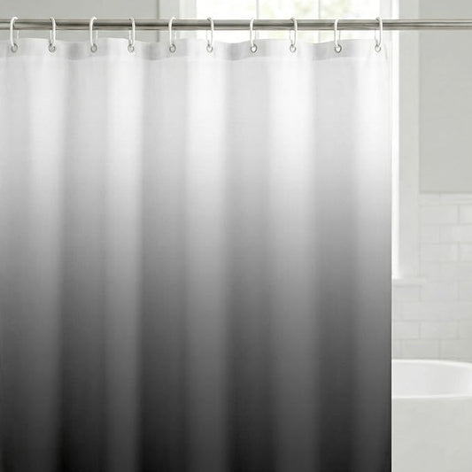 Americanflat 71x74 Grey Ombre Shower Curtain - Water-Resistant Long Shower Curtain with Durable Metal Grommets and 12 Hooks - 100% Polyester