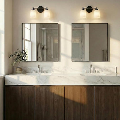 36"x36" Matte Black Framed Square Bathroom Vanity Wall Mirror | Accent Wall Mirror, Square Geometric Look, Slim Metal Frame, Living Room or Entryway, Keyhole Mount, Tempered Glass