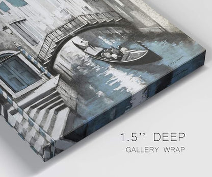 Renditions Gallery Canvas Historical Wall Art Paintings for Wall Decorations Vintage Venice Boat Black & White Modern Artwork Prints for Bedroom Living Room Office Kitchen - 12"x18" LT02