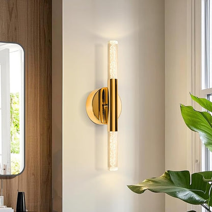 LED Bathroom Vanity Lights,16 inch Bathroom Light Fixtures Over Mirror,3000K Natural Warm Light, ETL＆UL Listed, Modern Wall Sconce for Bedroom,Living Room,Hallway,Gold