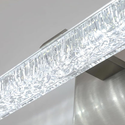 Brushed Nickel Vanity Lights for Bathroom, 24 Inch Modern LED Bathroom Light Fixtures Over Mirror with Iceberg Pattern Acrylic, 5500K Daylight Wall Sconce for Mirror Cabinet and Makeup Sink