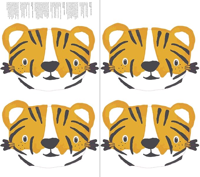 Tempaper Tiger Cubs Peel and Stick Wall Decals, Orange & Black