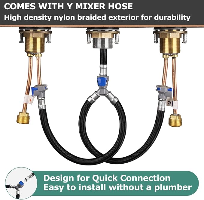 Chrome Widespread Bathroom Sink Faucet 8 Inch for Vanity | with All Metal Pop Up Drain, High Arc 2 Handle Lead-Free Deck Mount Bathroom Faucet for 3 Hole Lavatory Utility Sink